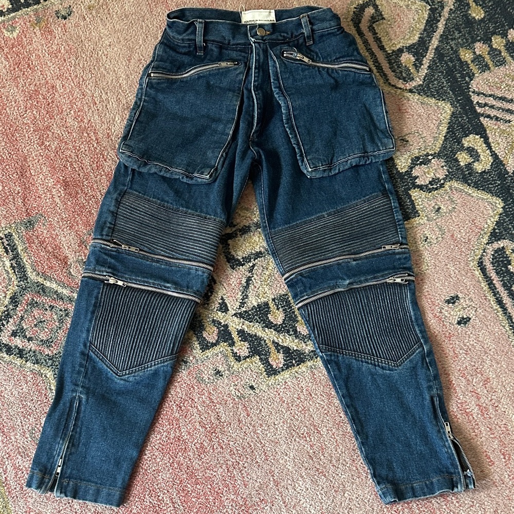 Vintage YOUTHS IN BALACLAVA Scarecrows Jeans Shorts Zippers Pockets convertible